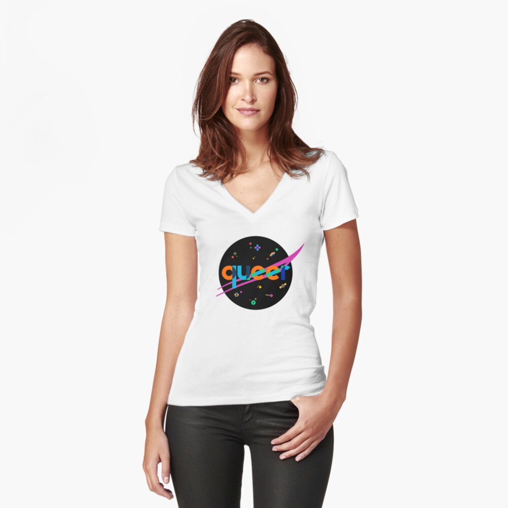 Item preview, Fitted V-Neck T-Shirt designed and sold by tanyaofmars.