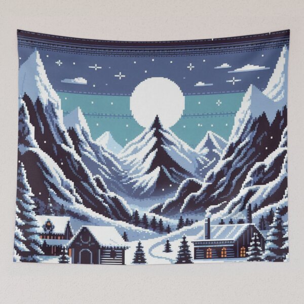 Item preview, Skyrim Isolated Cabins In The Snow Forest Pixel Art designed and sold by Jake-Carter0.