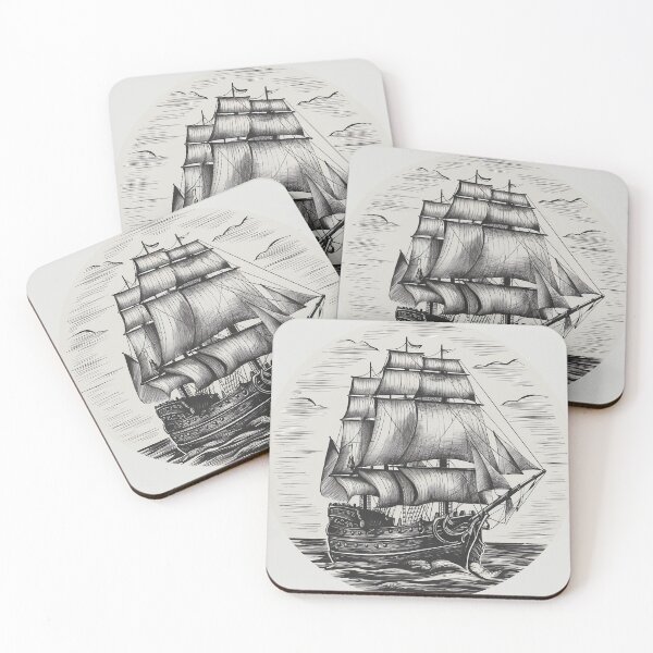 Item preview, Old pirate sailing ship designed and sold by MagelliShop.