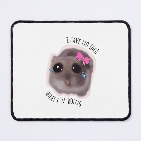 Item preview, I have no idea what i'm doing - Sad hamster with big eyes and a pink bow designed and sold by GosiaArtGarden.