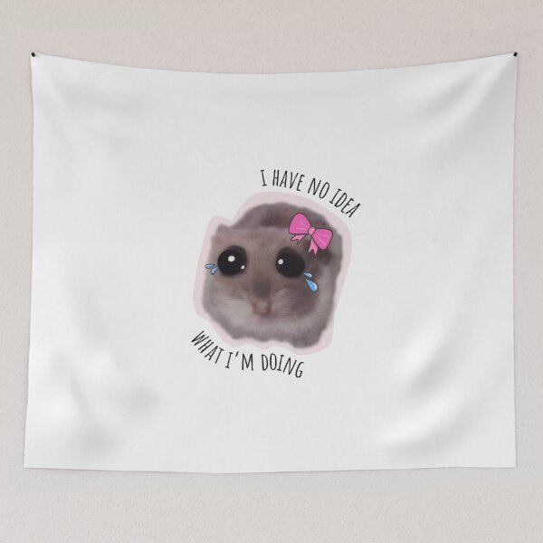 Item preview, I have no idea what i'm doing - Sad hamster with big eyes and a pink bow designed and sold by GosiaArtGarden.