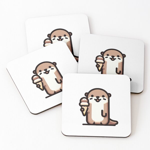 Item preview, Cute Otter with Ice Cream designed and sold by OtterDesigns.