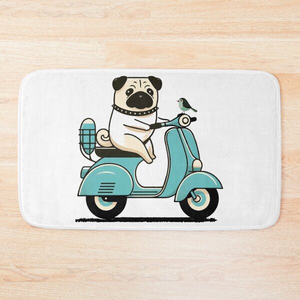 Item preview, Scooter Ride with a Pug and a Bird designed and sold by JawArts.