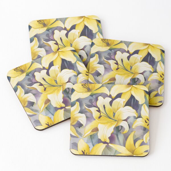 Item preview, Yellow lilies Pattern, watercolor art designed and sold by patterncrow.