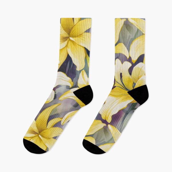 Item preview, Yellow lilies Pattern, watercolor art designed and sold by patterncrow.
