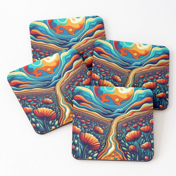 Item preview, Psychedelic Field Of Poppy Flowers designed and sold by BassHeadMomma.
