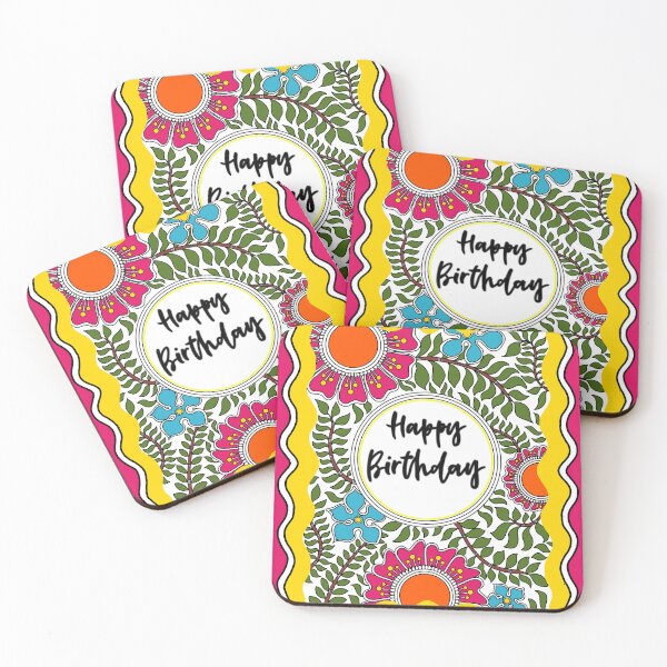 Item preview, Happy Birthday Sticker- Indian creative artwork  designed and sold by ShrutiCreates.