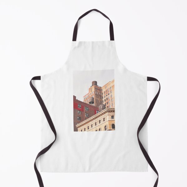 Item preview, New York, USA I Roofs with water tanks in skyline with its minimalist industrial red brick new yorker loft architecture in a red aesthetic with the retro vintage style of old film photography designed and sold by Julie Travel Photography.