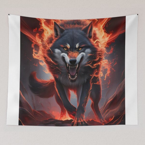Item preview, Fire wolf. designed and sold by MyHappyArtShop.