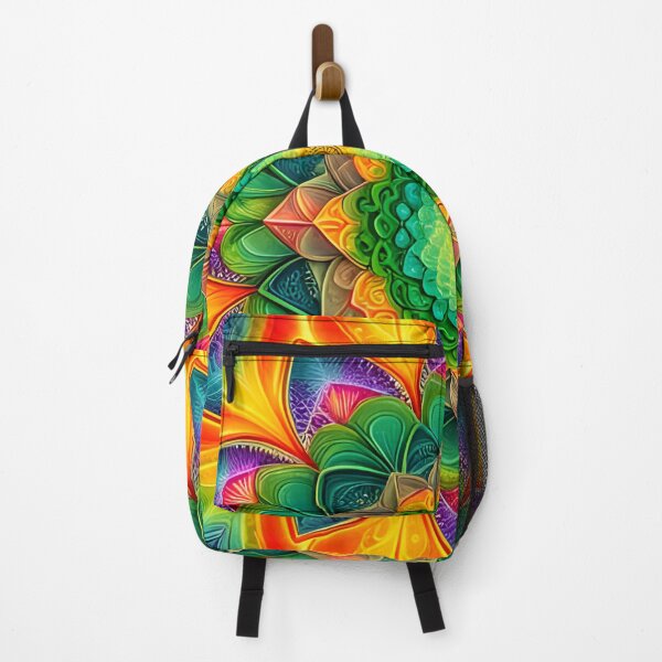 Item preview, Radiant Rainbow Mandala with Green Core designed and sold by MandalasShops.