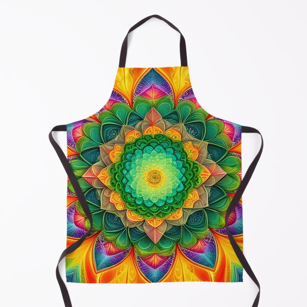 Item preview, Radiant Rainbow Mandala with Green Core designed and sold by MandalasShops.