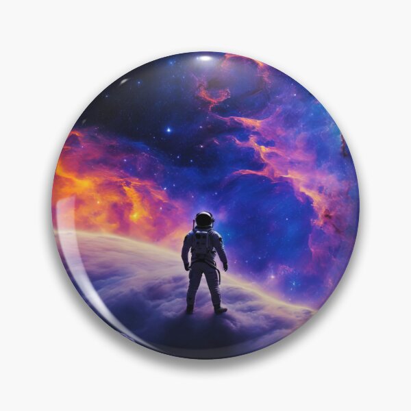 Item preview, Solitary astronaut, silhouetted against the backdrop of a nebula designed and sold by stevanovicigor.