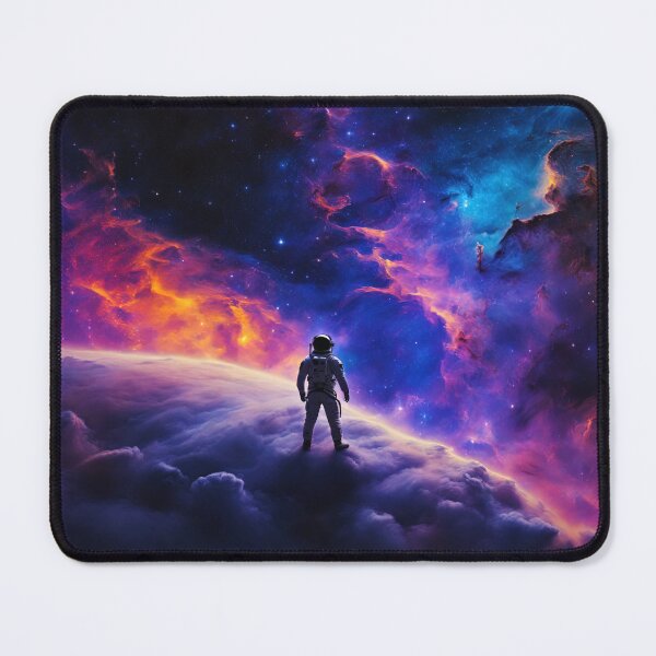 Item preview, Solitary astronaut, silhouetted against the backdrop of a nebula designed and sold by stevanovicigor.