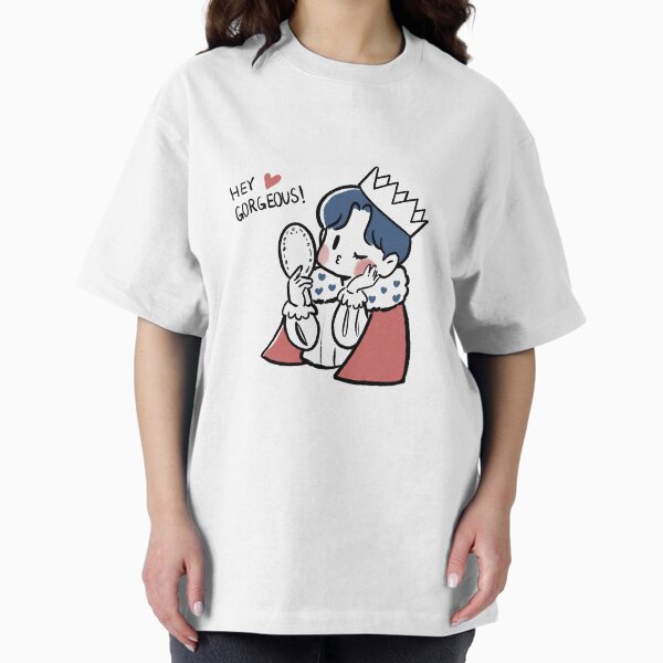 Hey Gorgeous - Prince Looking At Own Reflection Oversized T-Shirt