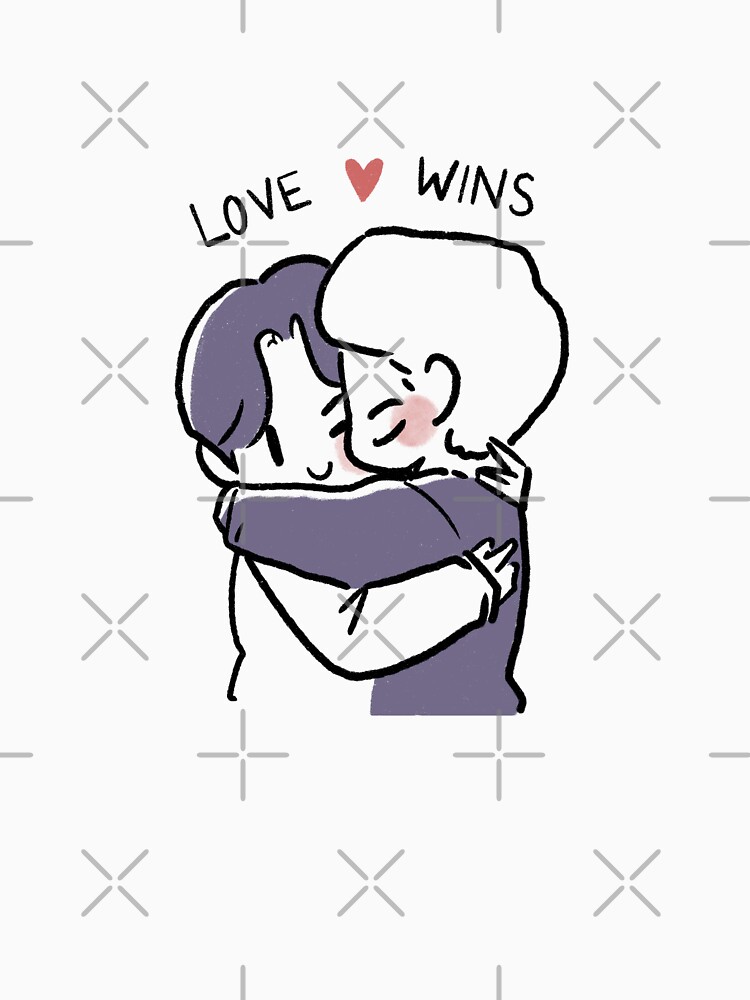 Thumbnail 7 of 7, Classic T-Shirt, Love Wins - Boys Gay Hugging designed and sold by simonipdraws.