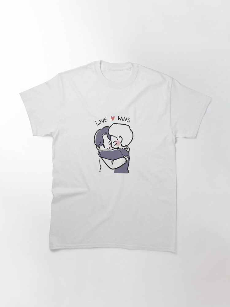 Thumbnail 3 of 7, Classic T-Shirt, Love Wins - Boys Gay Hugging designed and sold by simonipdraws.