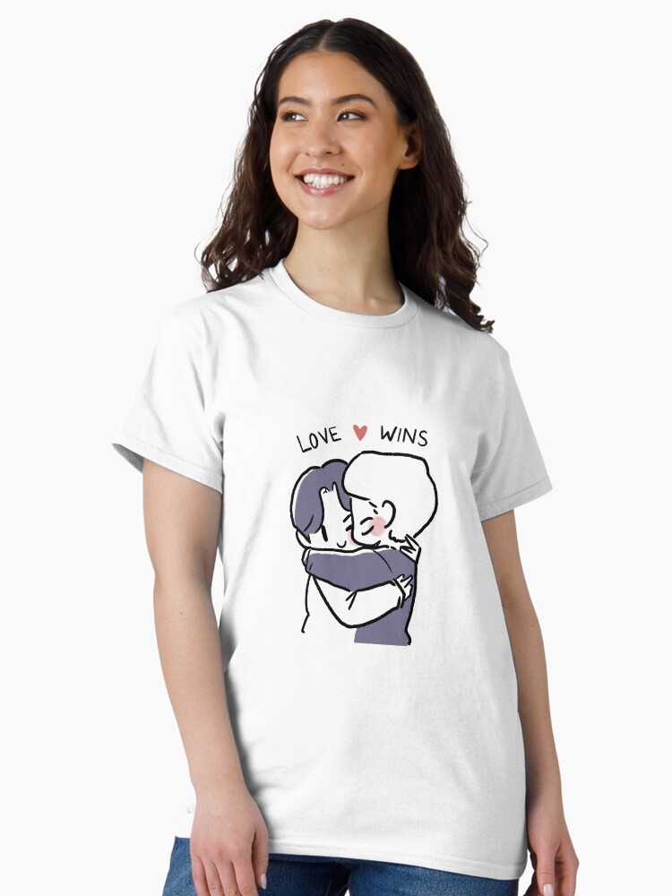 Thumbnail 2 of 7, Classic T-Shirt, Love Wins - Boys Gay Hugging designed and sold by simonipdraws.
