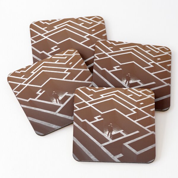 Item preview, Silhouette of businessman wondering through large maze labyrinth designed and sold by stevanovicigor.