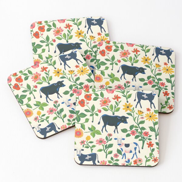 Item preview, Surprised cows and flowers  designed and sold by Folksy Living.