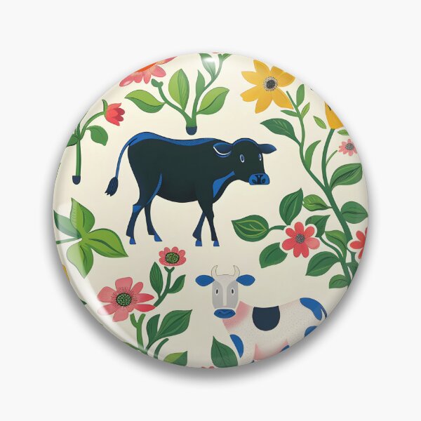 Item preview, Surprised cows and flowers  designed and sold by Folksy Living.
