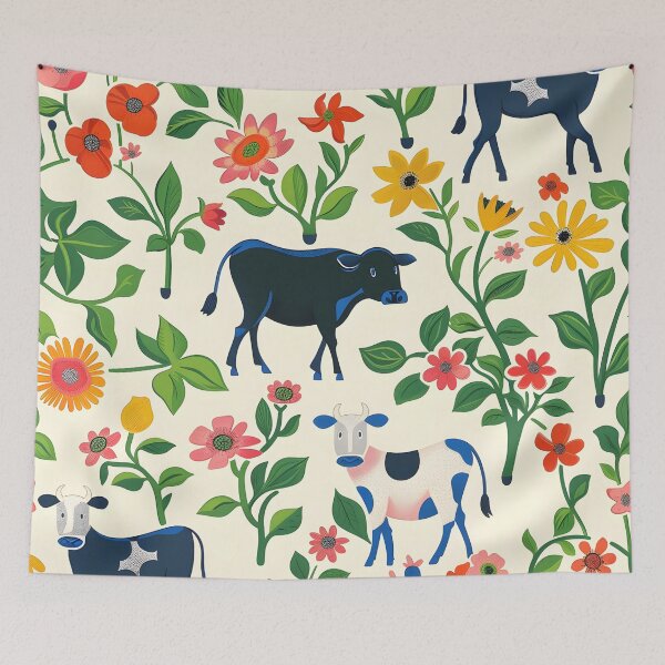 Item preview, Surprised cows and flowers  designed and sold by Folksy Living.