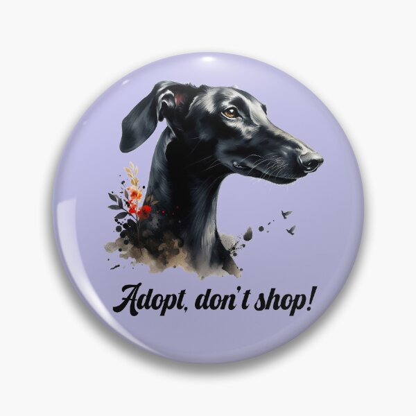 Item preview, Adopt, don't shop! - Black Galgo Español in watercolor designed and sold by Berlini.