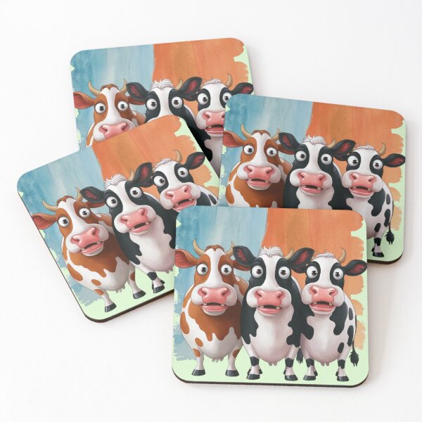 Item preview, Three surprised cartoon cows  designed and sold by 123ks.