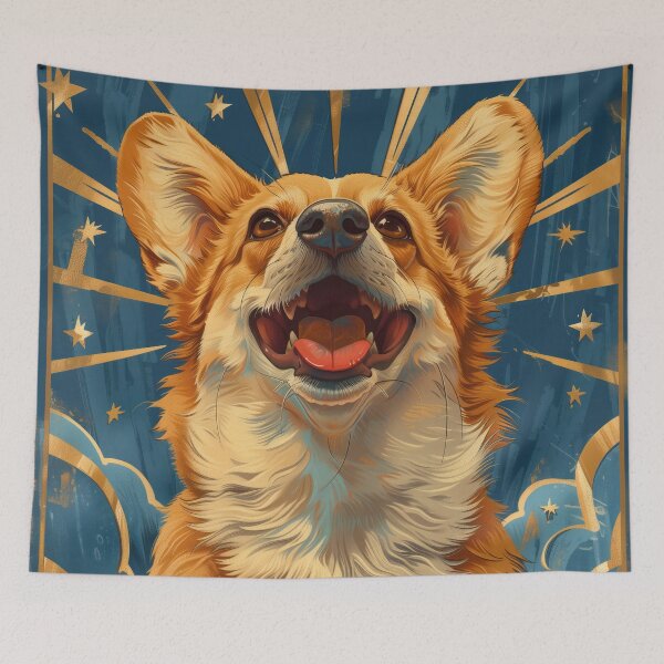 Artikelvorschau, Welsh Corgi im Art-Deco-Stil entworfen und verkauft von ArtWildCreate.