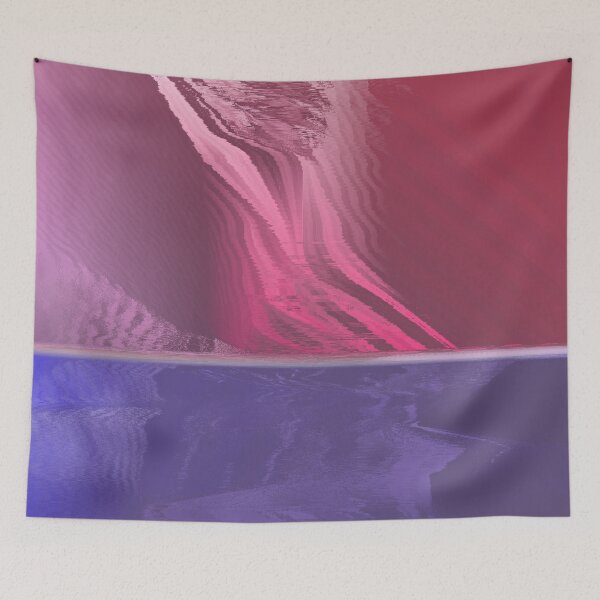 Item preview, Pink Cosmic Lights Over Blue Water - Celestial Abstract Landscape designed and sold by MusicArtAndGrind.