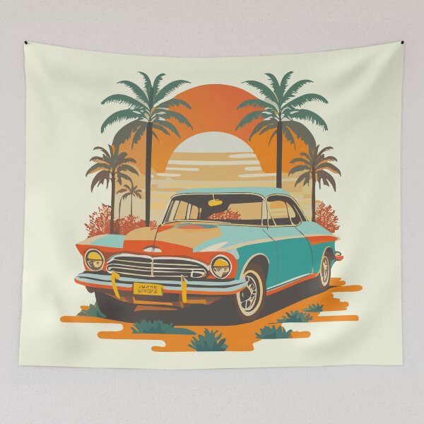 Item preview, Vintage car at sunset designed and sold by livvestudio.