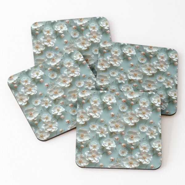 Item preview, White Flower Seamless Digital Paper 3D designed and sold by IndyindyShop.