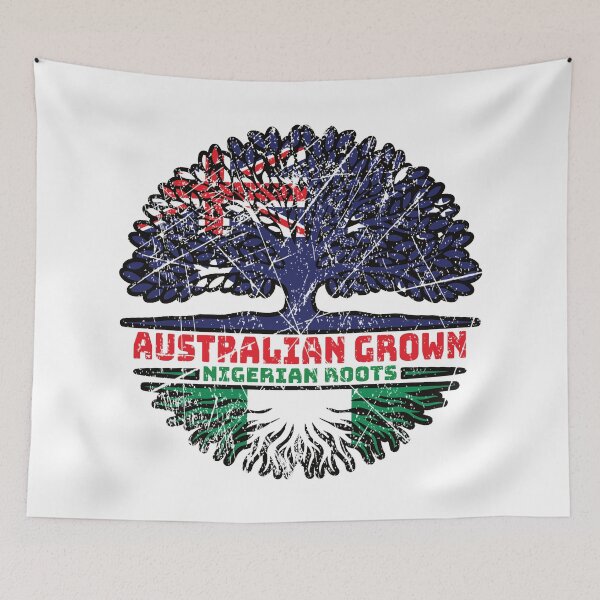 Item preview, Nigeria Nigerian Australian Australia Tree Roots Flag designed and sold by FlagX.