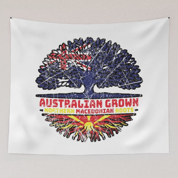 Item preview, Northern Macedonia Northern Macedonian Australian Australia Tree Roots Flag designed and sold by FlagX.