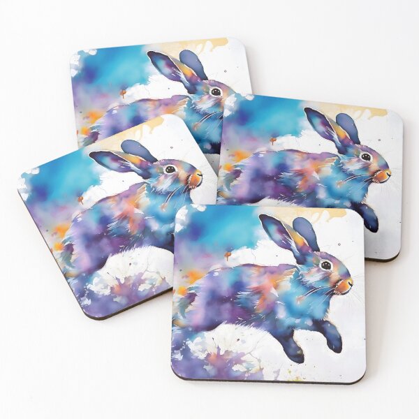 Item preview, Boundless Bliss: A Rabbit's Vibrant Journey Through Colorful Abstraction designed and sold by puravidavisions.