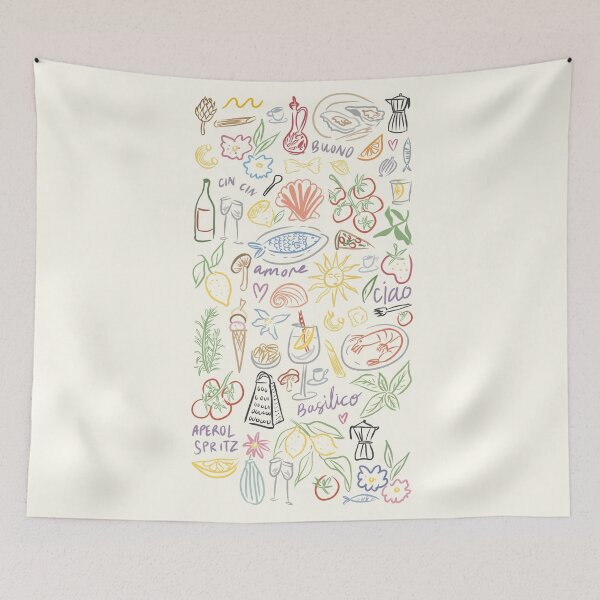 Item preview, Italian European Summer Doodles designed and sold by moonna designs.
