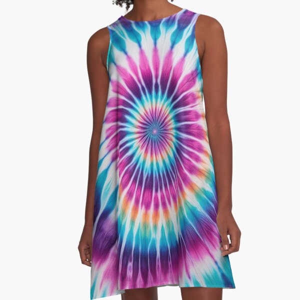 TIE-DYE PATTERN A-Line Dress
