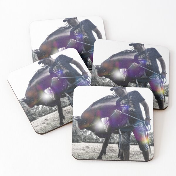 Item preview, Filtered photograph rider with his horse designed and sold by Carré Comme Orange.