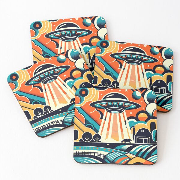 Item preview, Alien Abduction, Farmhouse, UFOs, Crop circles, Art Deco designed and sold by WayMakerPrints.