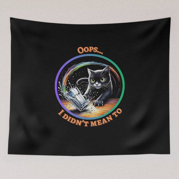 Item preview, Oops I didn't mean to Cat throwing a glass off the table designed and sold by EnergeticGirl.