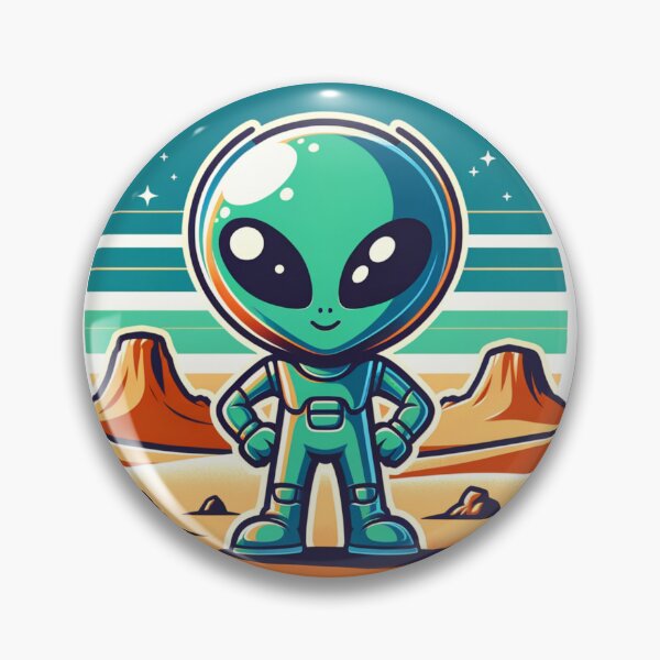 Item preview, Cute Alien, Space Explorer, Alien in Desert, UFOs, Earth Visitors designed and sold by WayMakerPrints.