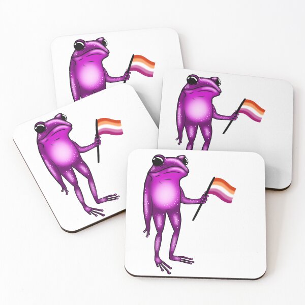 Item preview, Lesbian Pride Flag Frog designed and sold by SquishyBeeArt.