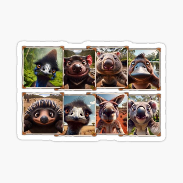 Item preview, Australian animal selfies designed and sold by roundowl.