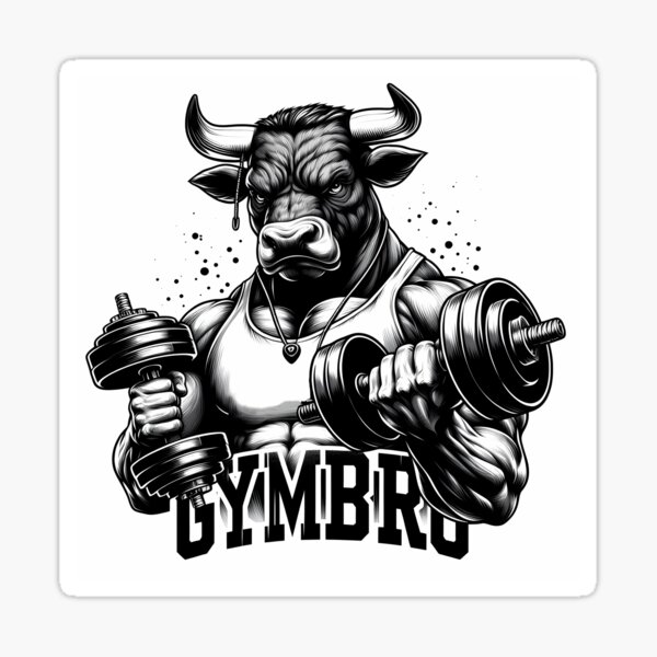 Item preview, Muscular Bull Workout - GymBro Studio Design designed and sold by SrSolutions.