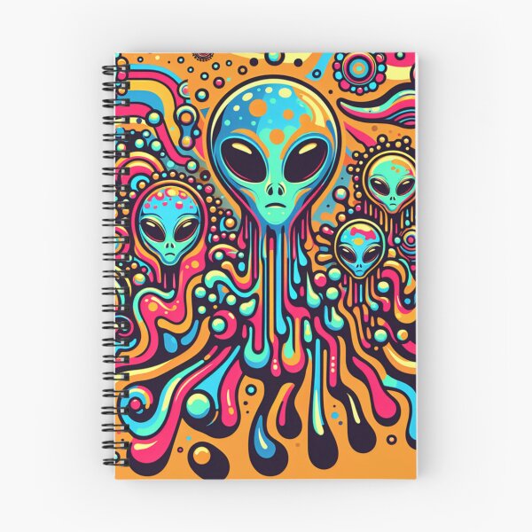 Item preview, Psychedelic Alien Print, Groovy Alien, UFOs, Ufology, Crazy Alien designed and sold by WayMakerPrints.