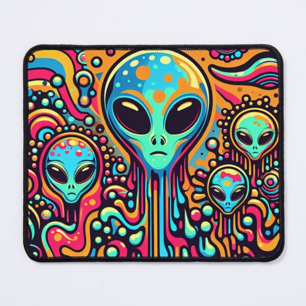 Item preview, Psychedelic Alien Print, Groovy Alien, UFOs, Ufology, Crazy Alien designed and sold by WayMakerPrints.