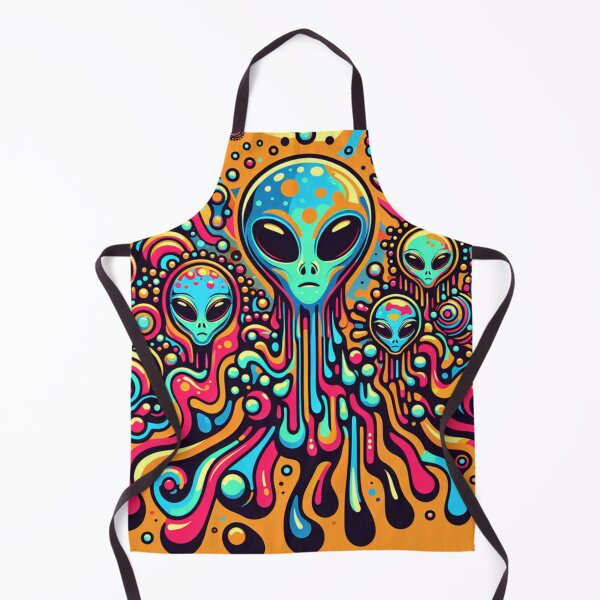 Item preview, Psychedelic Alien Print, Groovy Alien, UFOs, Ufology, Crazy Alien designed and sold by WayMakerPrints.