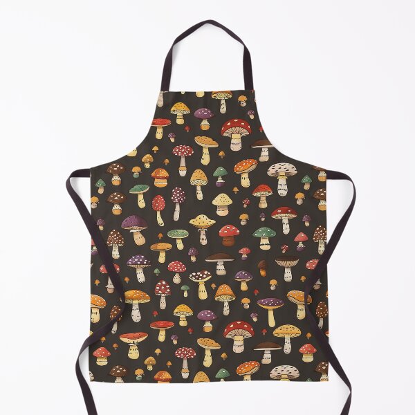 Item preview, Mushrooms pattern - goblin core aesthetic - neutral earthy colors - gift for forage lovers - nature forest amanita muscaria foraging designed and sold by Fantasy Cache.