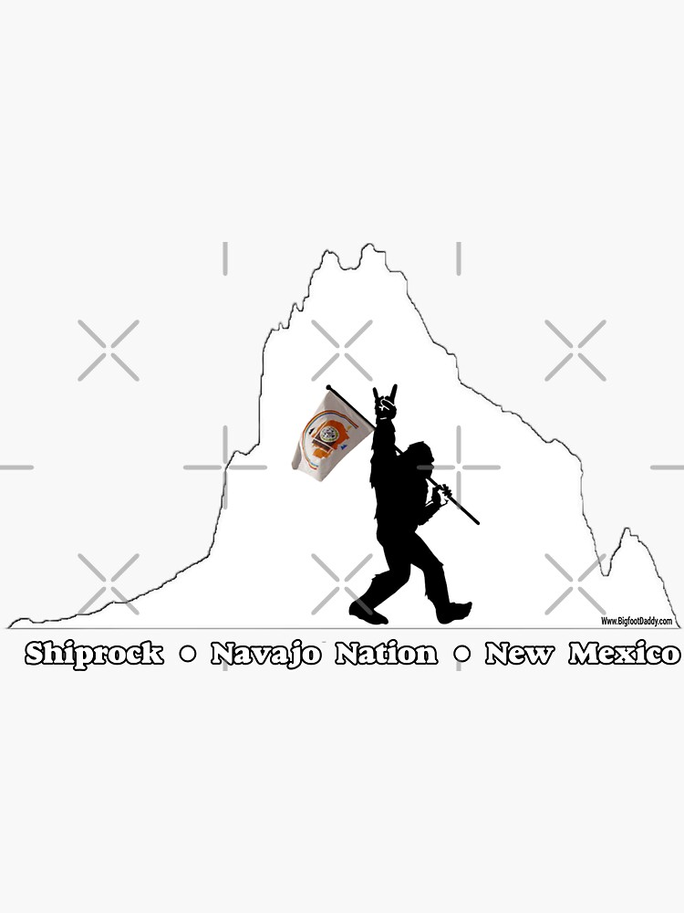 Thumbnail 3 of 3, Sticker, Friendly Bigfoot in Shiprock NM designed and sold by NativeGraffix.