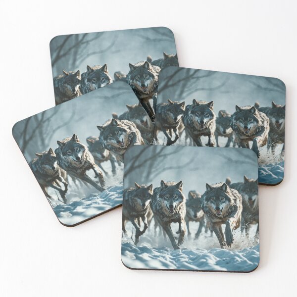 Item preview, picture, a pack of wolves running after a deer designed and sold by OxiSkor.