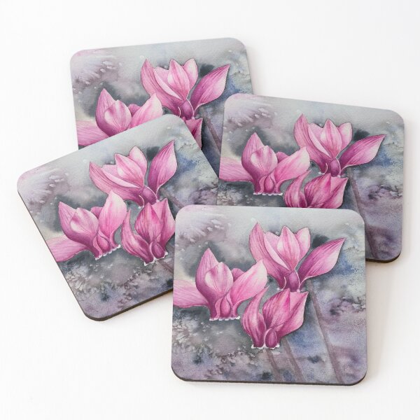 Item preview, Watercolor Cyclamen flowers designed and sold by KatasArt.